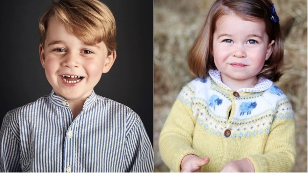 Prințul George și Prințesa Charlotte, adorabili în fotografia pentru felicitarea de Crăciun