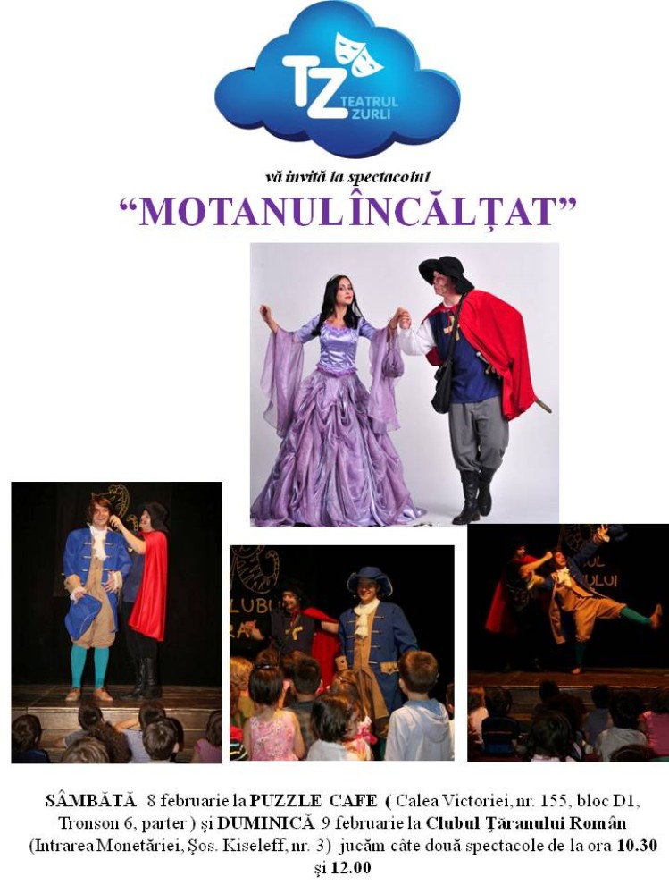 Weekend de teatru: “Motanul incaltat” la Teatrul Zurli 