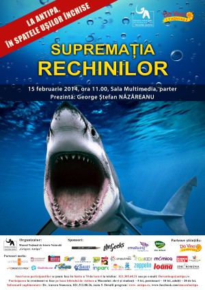 Suprematia rechinilor, la Muzeul Antipa